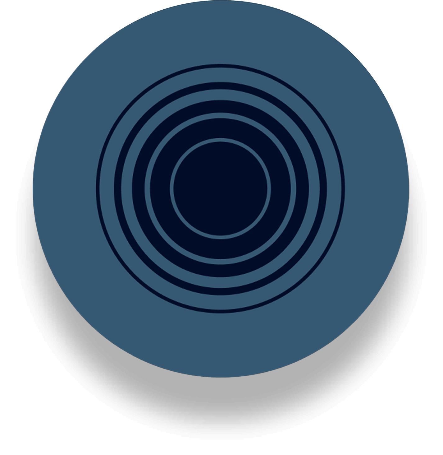 Circles radiating out from the center point of a larger circle.